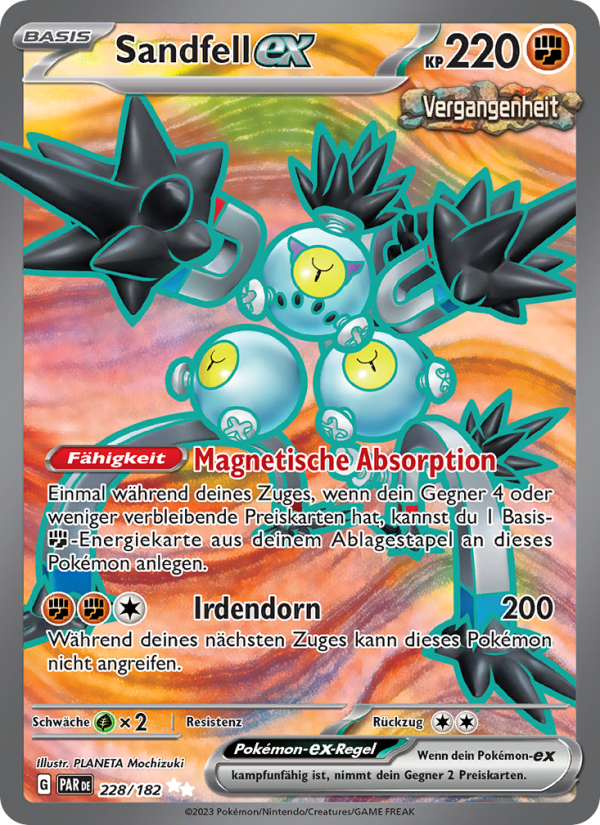 Sandfell-ex 228 — Paradox Rift (German Pokémon TCG card)