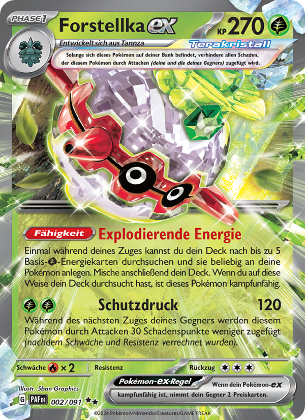 Forstellka-ex 002 — Paldeas Schicksale (German Pokémon TCG card)