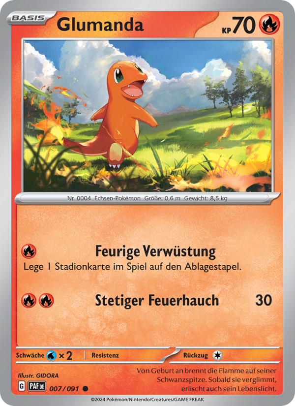 Glumanda 007 — Paldeas Schicksale (German Pokémon TCG card)