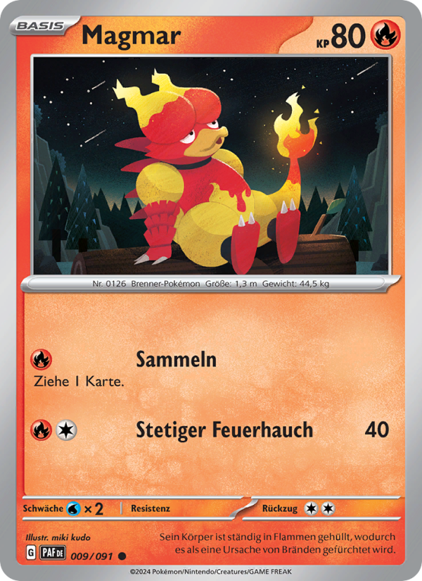 Magmar 009 — Paldeas Schicksale (German Pokémon TCG card)