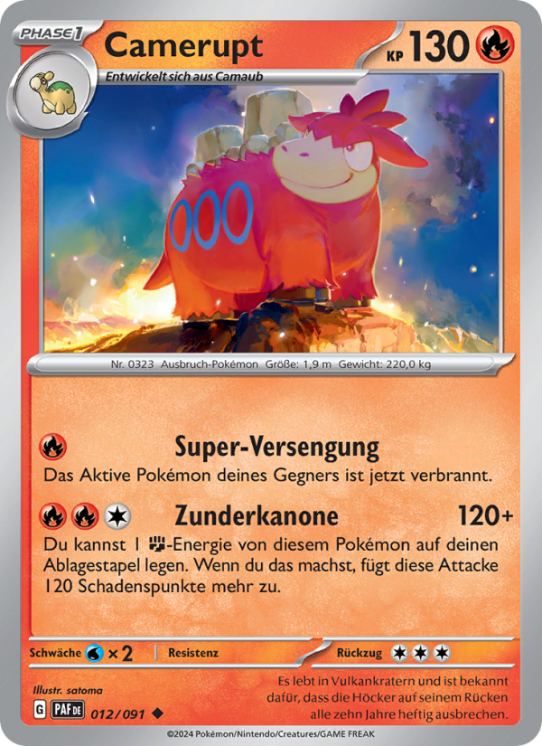Camerupt 012 — Paldeas Schicksale (German Pokémon TCG card)