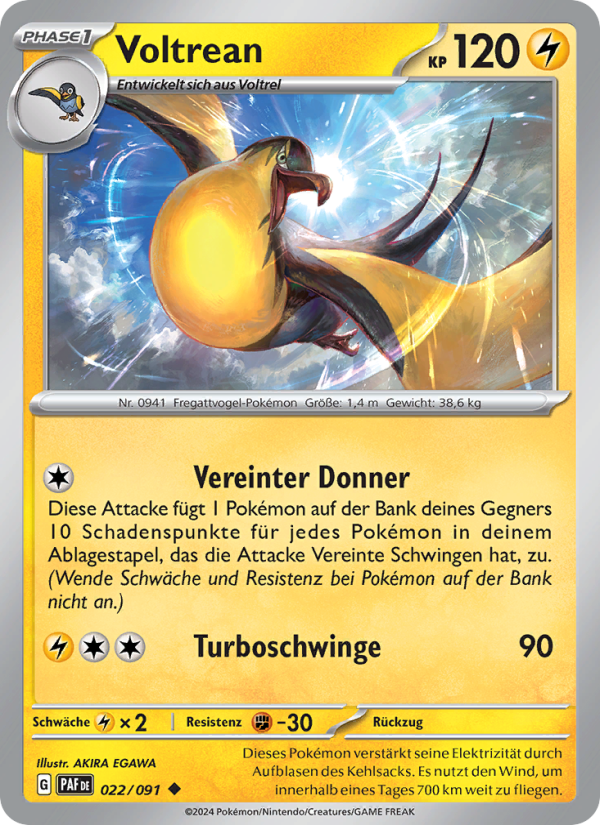 Voltrean 022 — Paldeas Schicksale (German Pokémon TCG card)