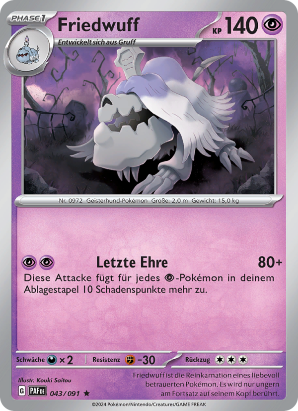 Friedwuff 043 — Paldeas Schicksale (German Pokémon TCG card)