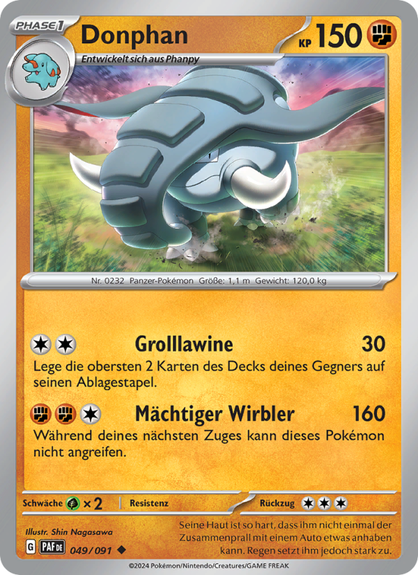 Donphan 049 — Paldeas Schicksale (German Pokémon TCG card)