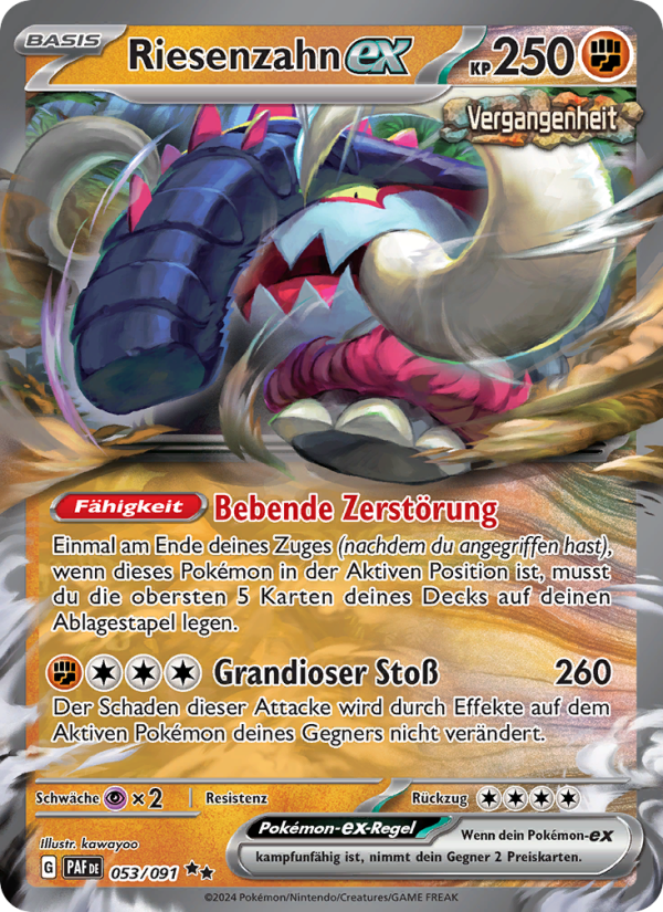 Riesenzahn-ex 053 — Paldeas Schicksale (German Pokémon TCG card)