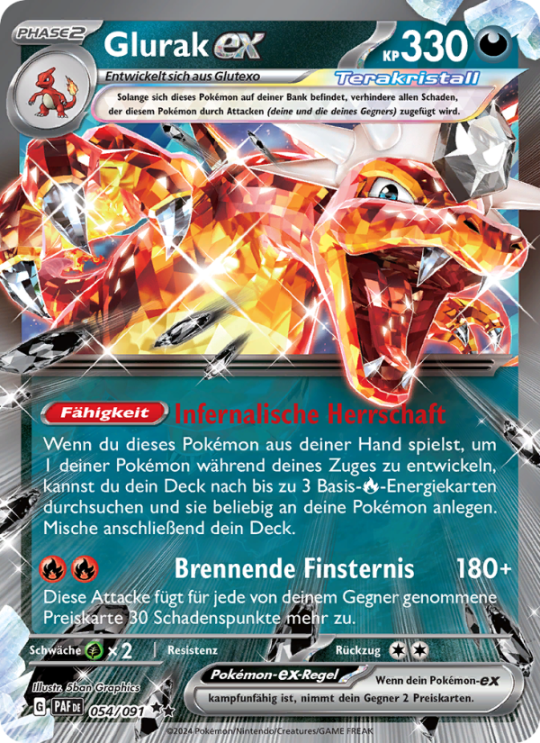 Glurak-ex 054 — Paldeas Schicksale (German Pokémon TCG card)