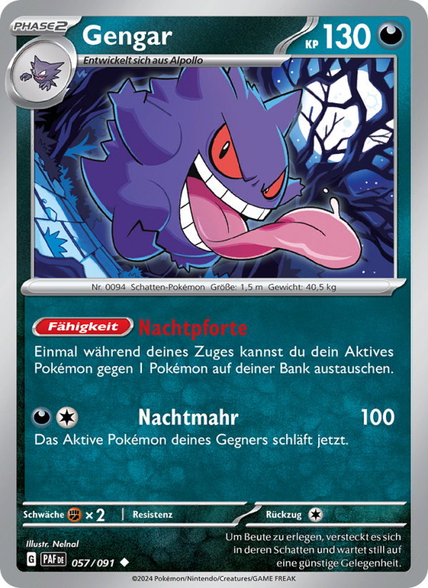 Gengar 057 — Paldeas Schicksale (German Pokémon TCG card)