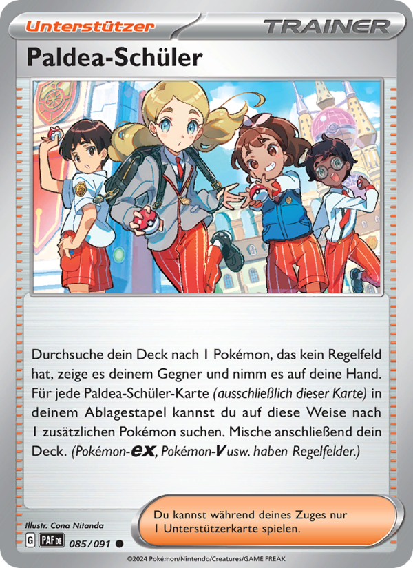 Paldea-Schüler 085 — Paldeas Schicksale (German Pokémon TCG card)