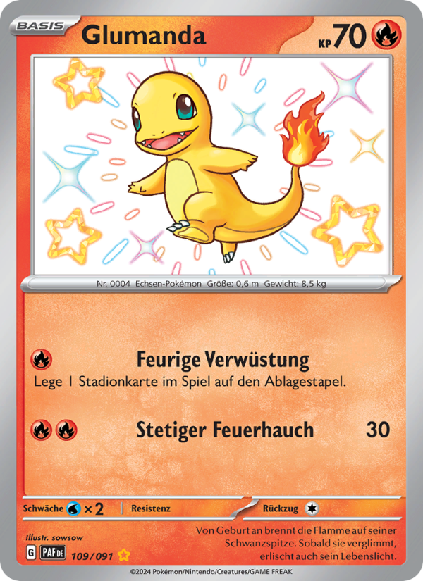 Glumanda 109 — Paldeas Schicksale (German Pokémon TCG card)