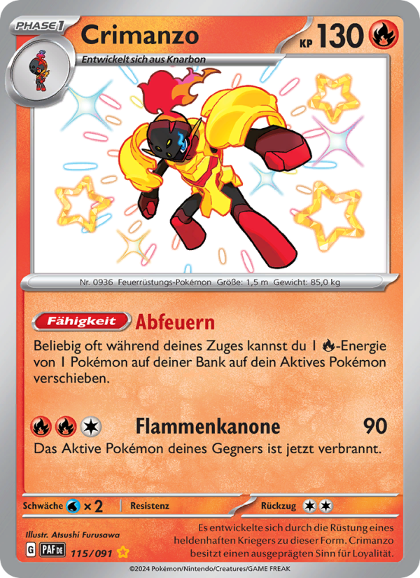 Crimanzo 115 — Paldeas Schicksale (German Pokémon TCG card)