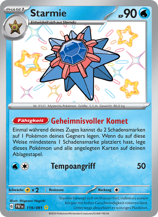 Starmie 119 — Paldeas Schicksale (German Pokémon TCG card)