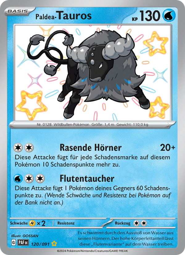Paldea-Tauros 120 — Paldeas Schicksale (German Pokémon TCG card)