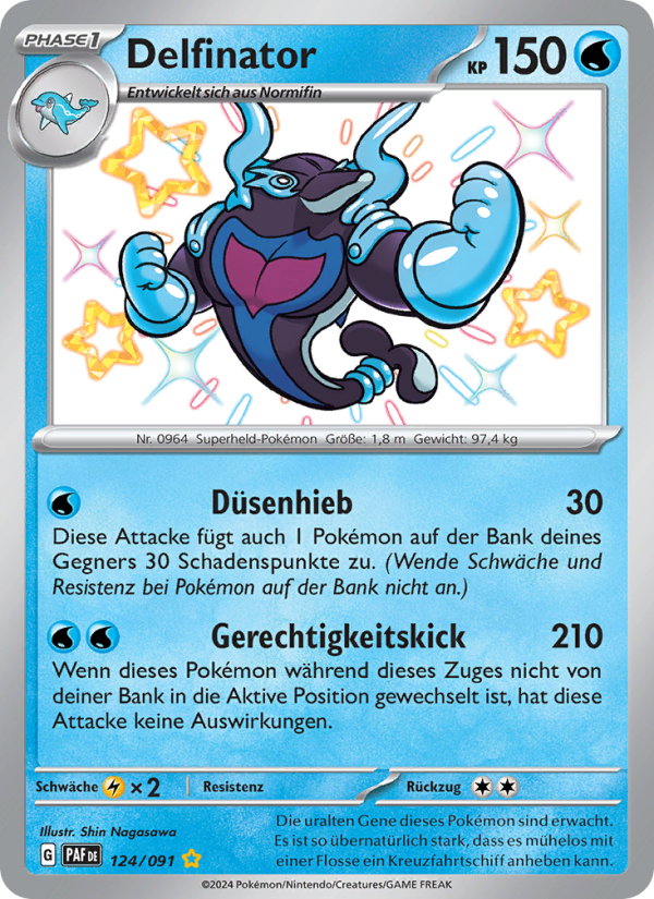 Delfinator 124 — Paldeas Schicksale (German Pokémon TCG card)