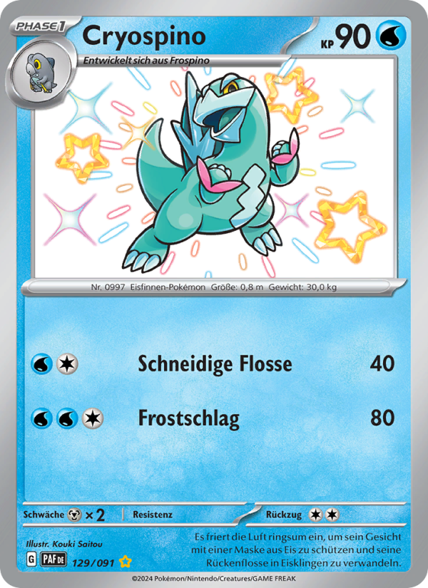 Cryospino 129 — Paldeas Schicksale (German Pokémon TCG card)