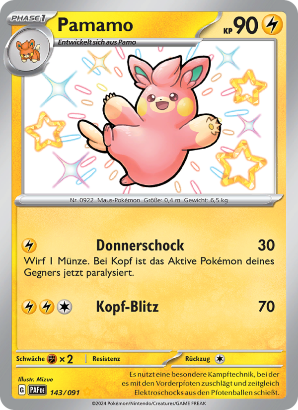 Pamamo 143 — Paldeas Schicksale (German Pokémon TCG card)
