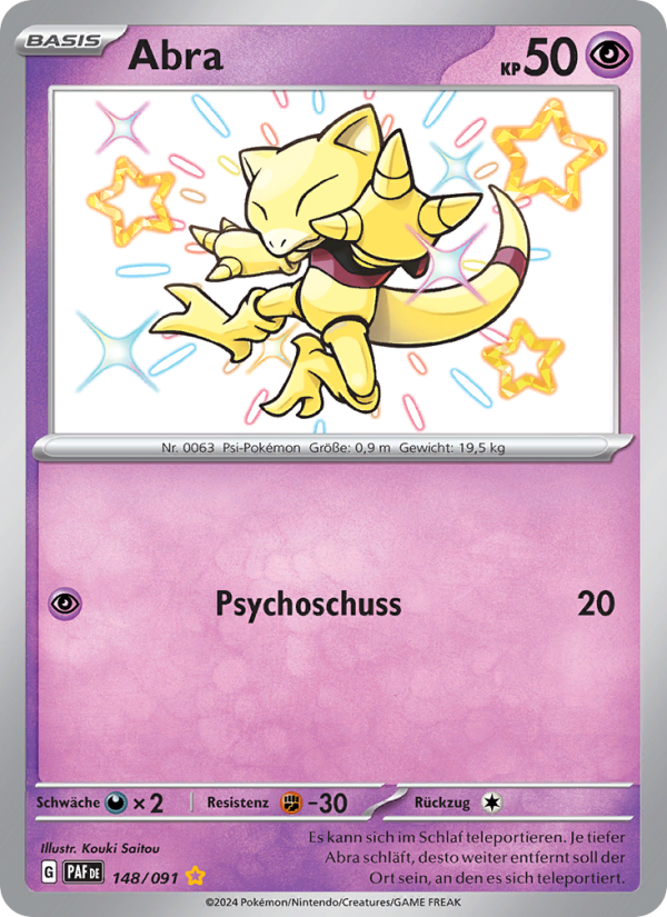 Abra 148 — Paldeas Schicksale (German Pokémon TCG card)
