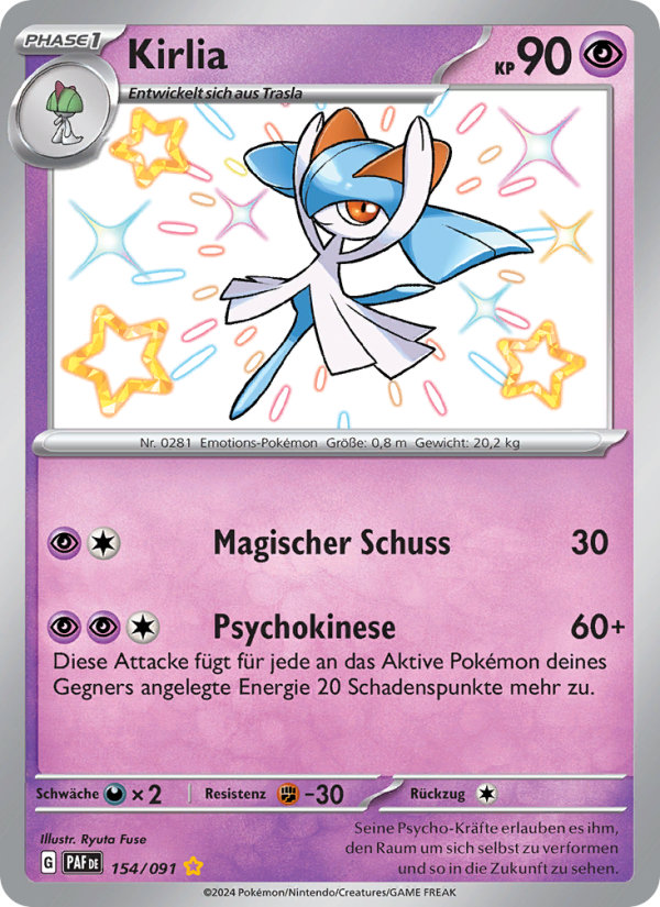 Kirlia 154 — Paldeas Schicksale (German Pokémon TCG card)