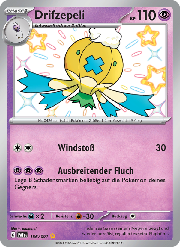 Drifzepeli 156 — Paldeas Schicksale (German Pokémon TCG card)
