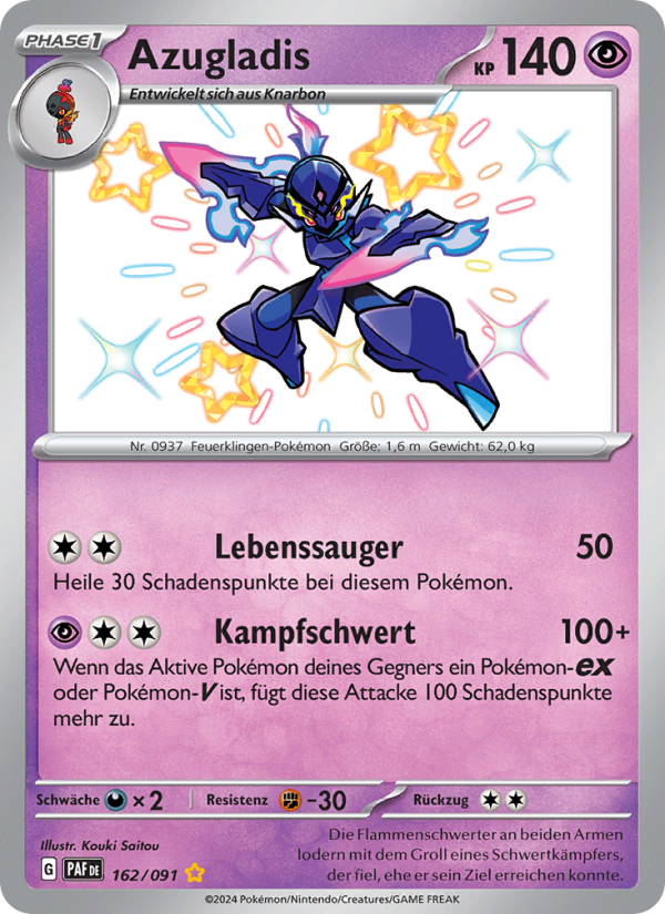 Azugladis 162 — Paldeas Schicksale (German Pokémon TCG card)