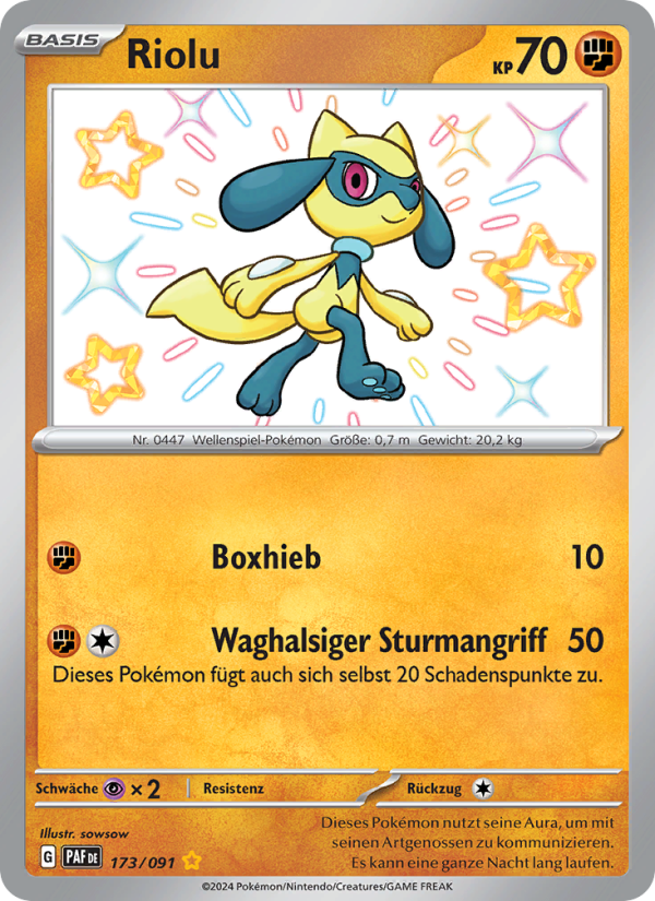 Riolu 173 — Paldeas Schicksale (German Pokémon TCG card)