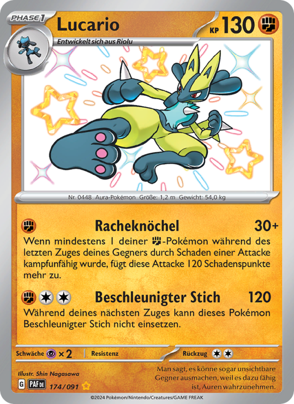 Lucario 174 — Paldeas Schicksale (German Pokémon TCG card)