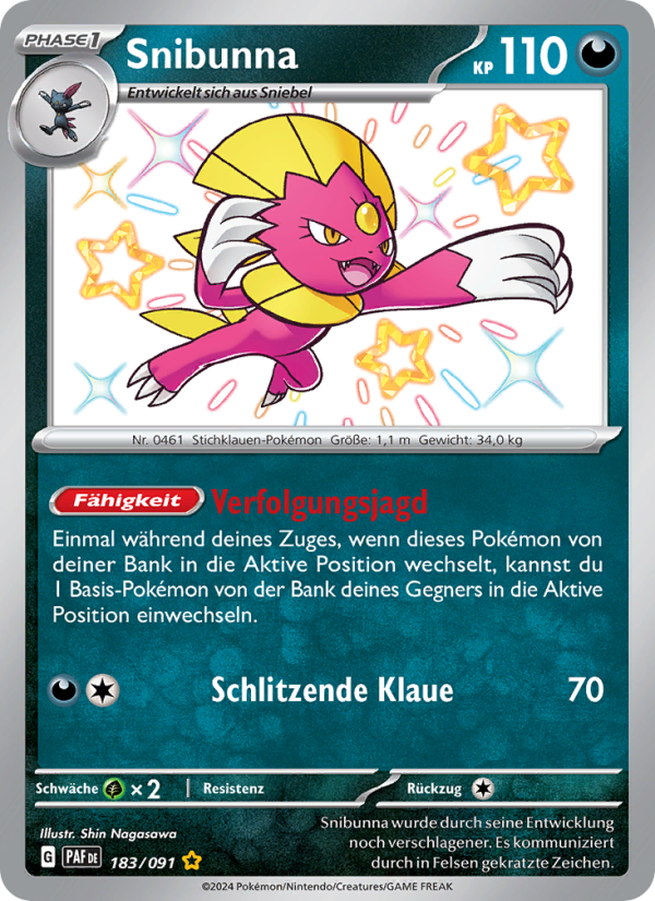 Snibunna 183 — Paldeas Schicksale (German Pokémon TCG card)
