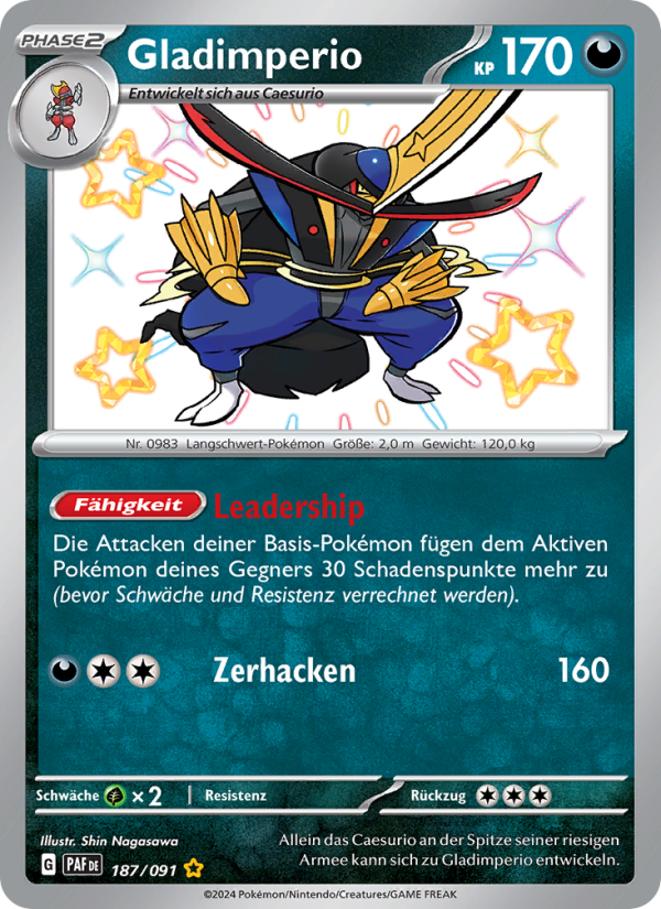 Gladimperio 187 — Paldeas Schicksale (German Pokémon TCG card)