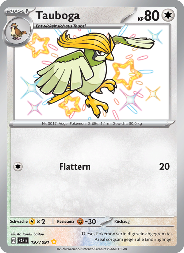 Tauboga 197 — Paldeas Schicksale (German Pokémon TCG card)