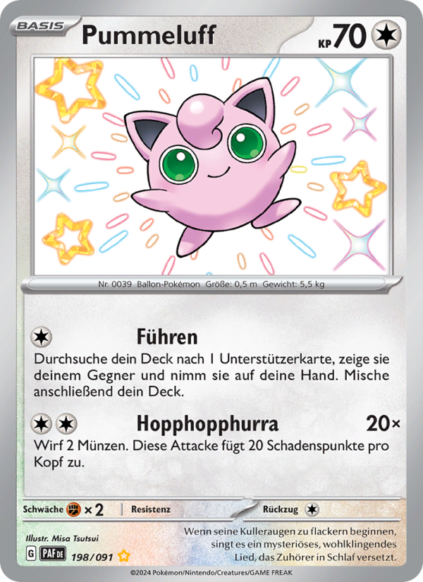Pummeluff 198 — Paldeas Schicksale (German Pokémon TCG card)