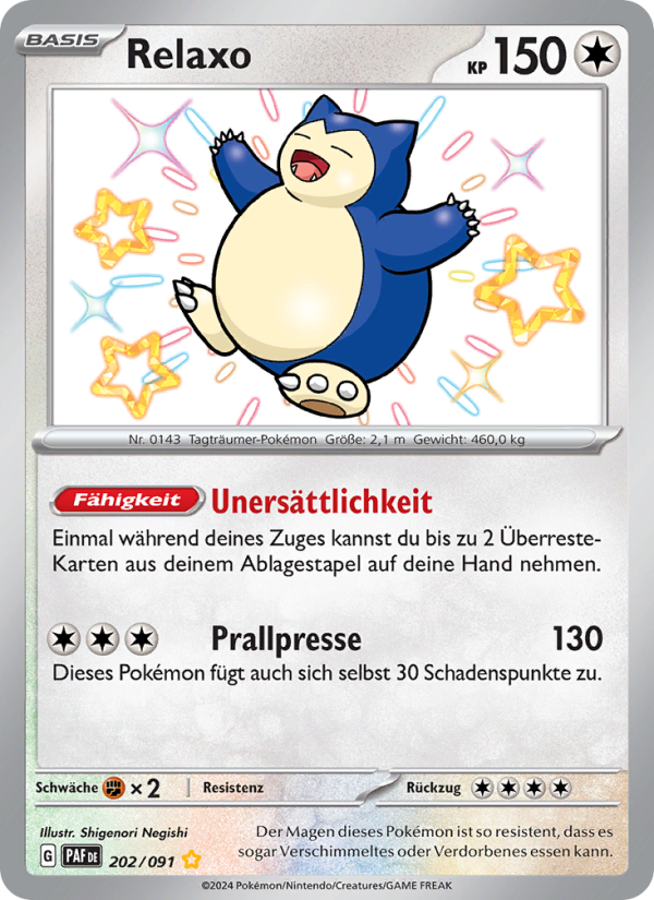 Relaxo 202 — Paldeas Schicksale (German Pokémon TCG card)