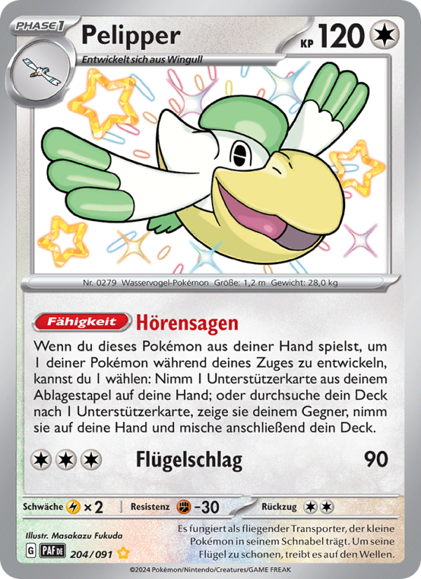Pelipper 204 — Paldeas Schicksale (German Pokémon TCG card)