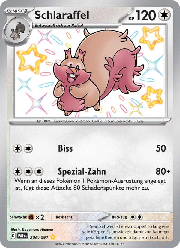 Schlaraffel 206 — Paldeas Schicksale (German Pokémon TCG card)