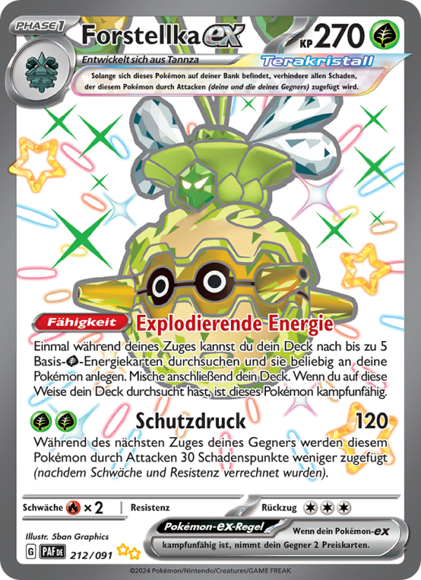 Forstellka-ex 212 — Paldeas Schicksale (German Pokémon TCG card)