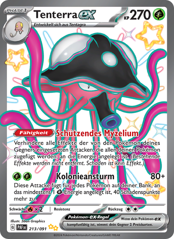 Tenterra-ex 213 — Paldeas Schicksale (German Pokémon TCG card)