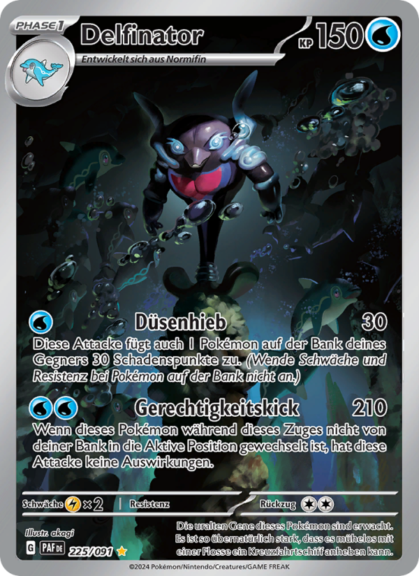 Delfinator 225 — Paldeas Schicksale (German Pokémon TCG card)