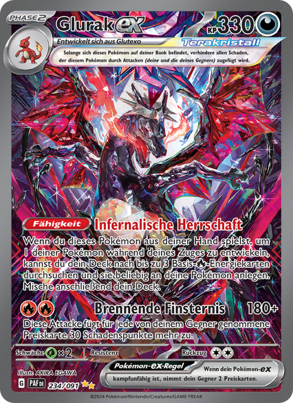 Glurak-ex 234 — Paldeas Schicksale (German Pokémon TCG card)