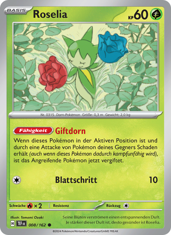 Roselia 008 — Temporal Forces (German Pokémon TCG card)