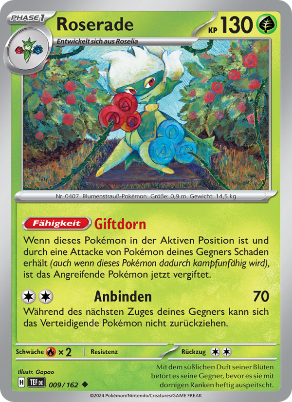 Roserade 009 — Temporal Forces (German Pokémon TCG card)