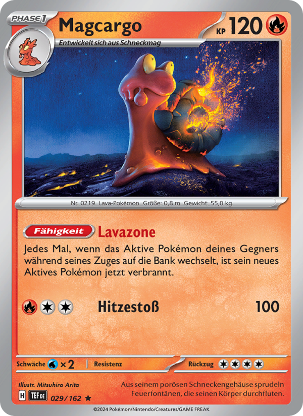 Magcargo 029 — Temporal Forces (German Pokémon TCG card)