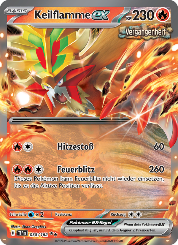 Keilflamme-ex 038 — Temporal Forces (German Pokémon TCG card)