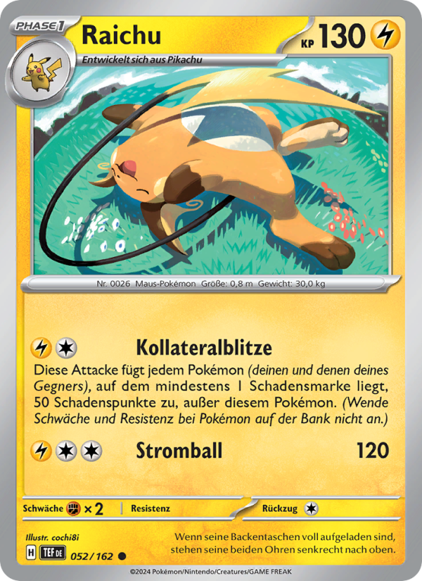 Raichu 052 — Temporal Forces (German Pokémon TCG card)