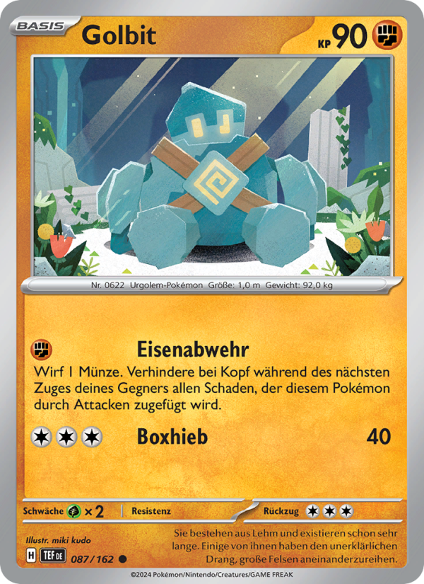 Golbit 087 — Temporal Forces (German Pokémon TCG card)