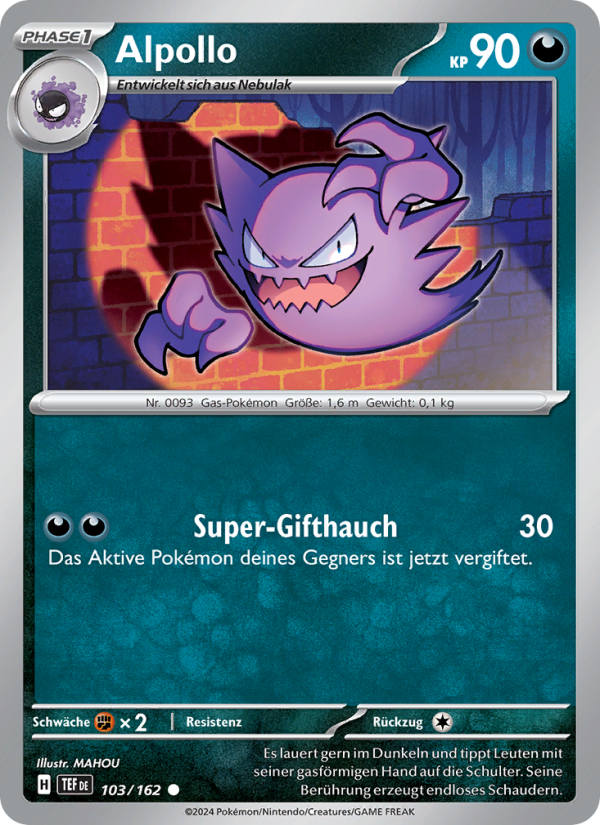 Alpollo 103 — Temporal Forces (German Pokémon TCG card)