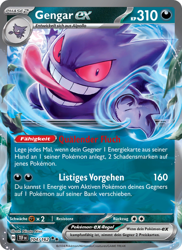 Gengar-ex 104 — Temporal Forces (German Pokémon TCG card)