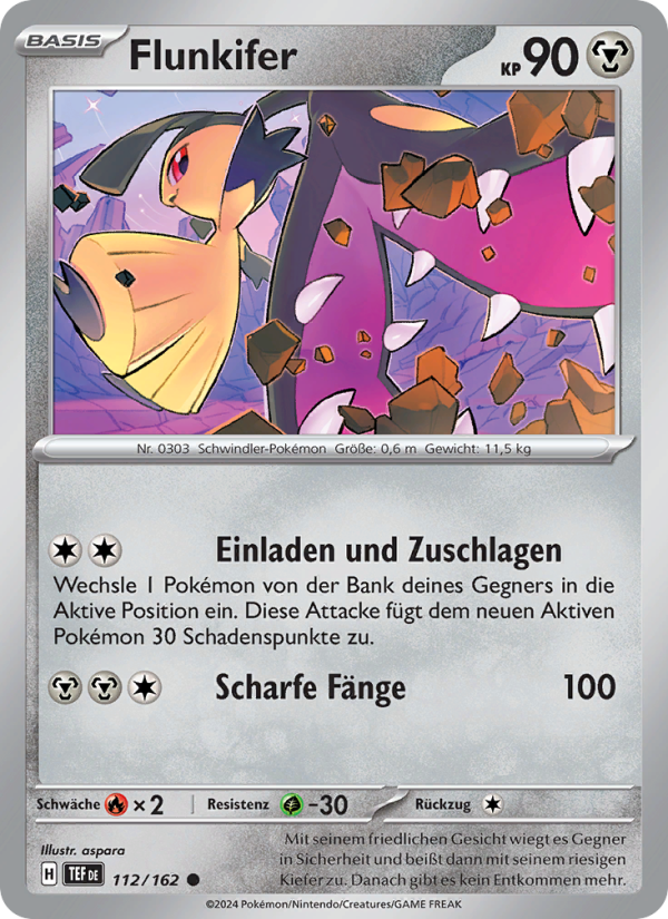 Flunkifer 112 — Temporal Forces (German Pokémon TCG card)