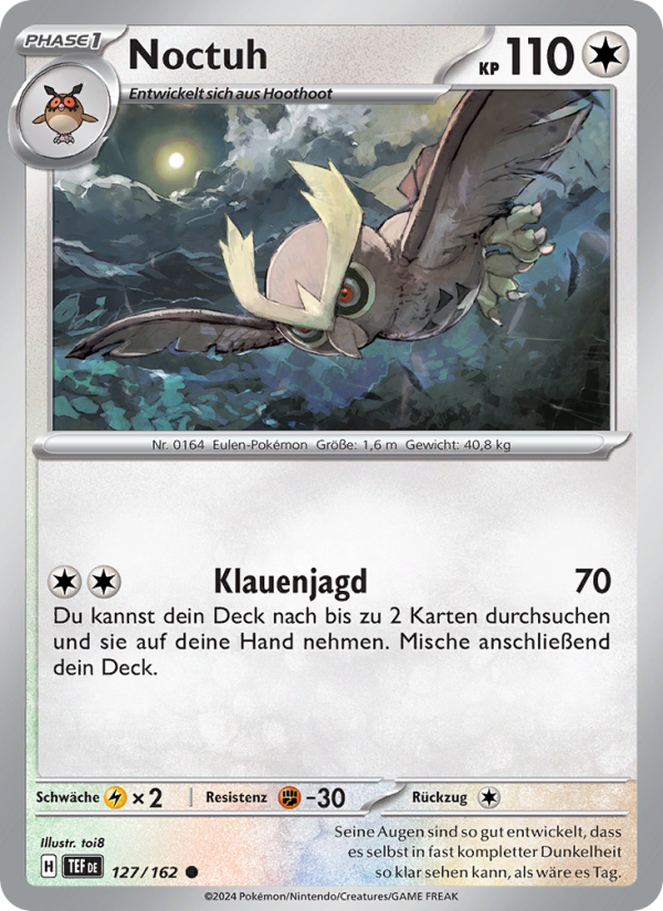 Noctuh 127 — Temporal Forces (German Pokémon TCG card)