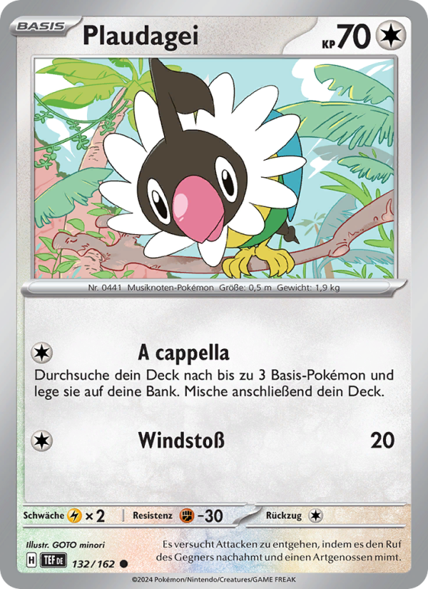 Plaudagei 132 — Temporal Forces (German Pokémon TCG card)