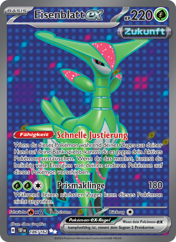 Eisenblatt-ex 186 — Temporal Forces (German Pokémon TCG card)