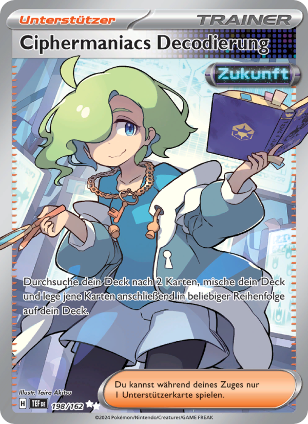 Ciphermaniacs Decodierung 198 — Temporal Forces (German Pokémon TCG card)
