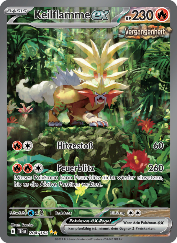 Keilflamme-ex 204 — Temporal Forces (German Pokémon TCG card)